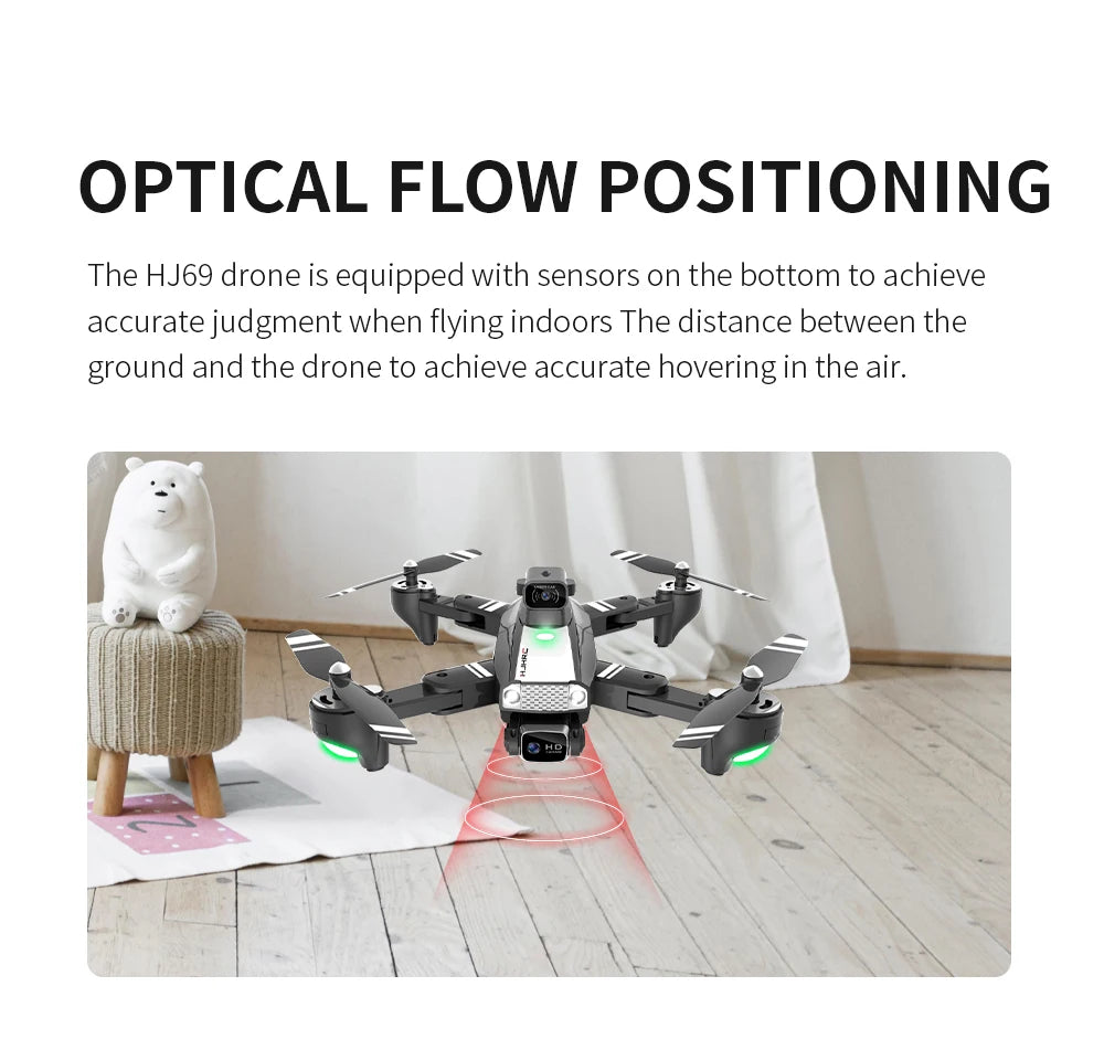 HJ69 Max Drone - 8K Hd Dual Camera 2KM 5G Wifi Fpv Intelligent Obstacle Professional Dron Remote Control Quadcopter Helicopters Toys 30 HJ69 Max Drone, the hj69 drone is equipped with sensors on the bottom to
