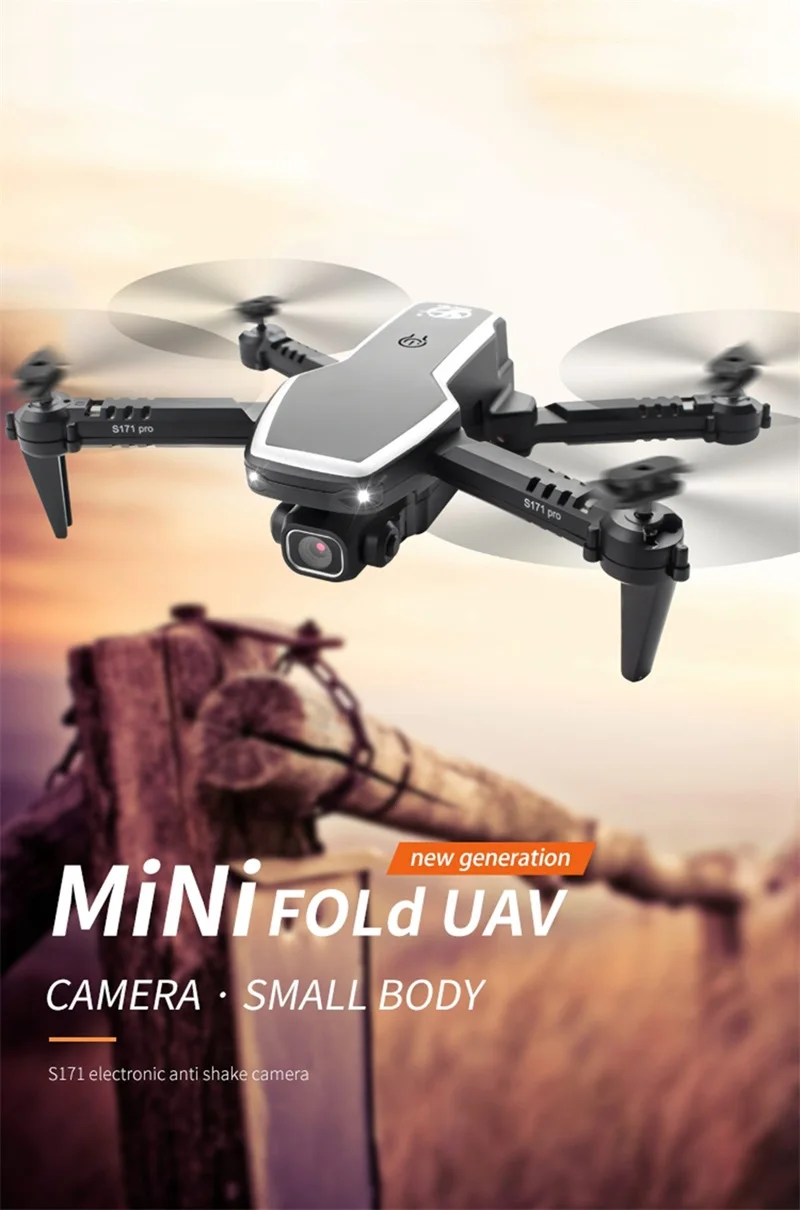 S171 Pro Drone - 2.4G Mini Drone With Camera 4k HD Dual Camera Pro Fpv Altitude Hold Wifi Foldable Quadcopter Flight RC Helicopter Toy Xmas Gift 18