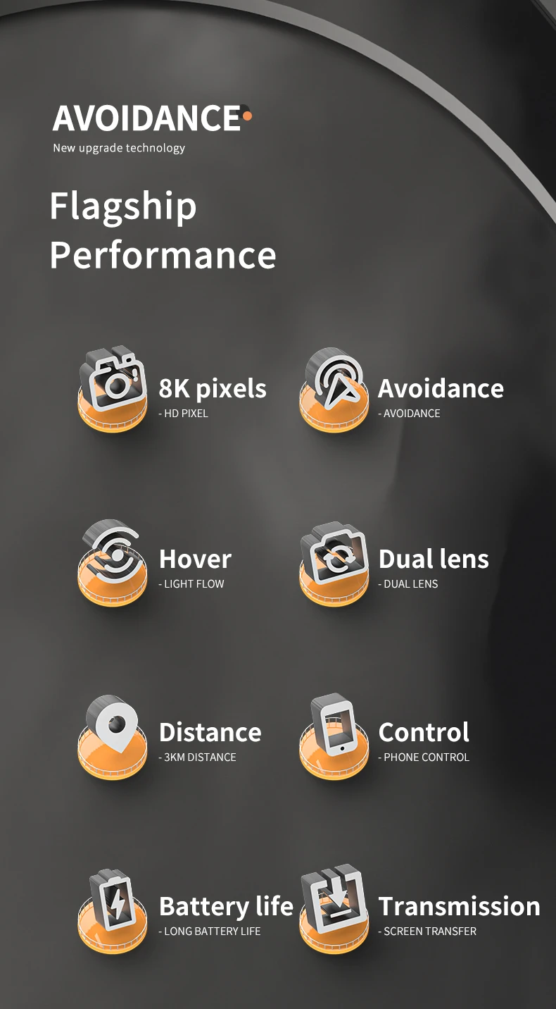 KBDFA RC Drone, avoidance new 'upgrade technology flagship performance 8k pixels avoid
