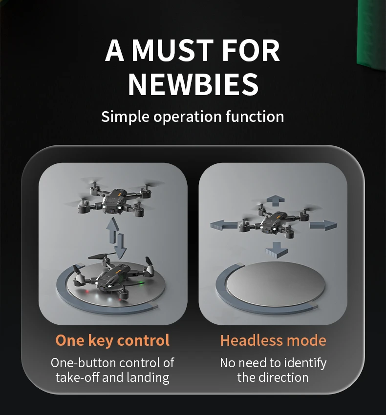 KBDFA RC Drone, headless mode one-button control of no need to identify take