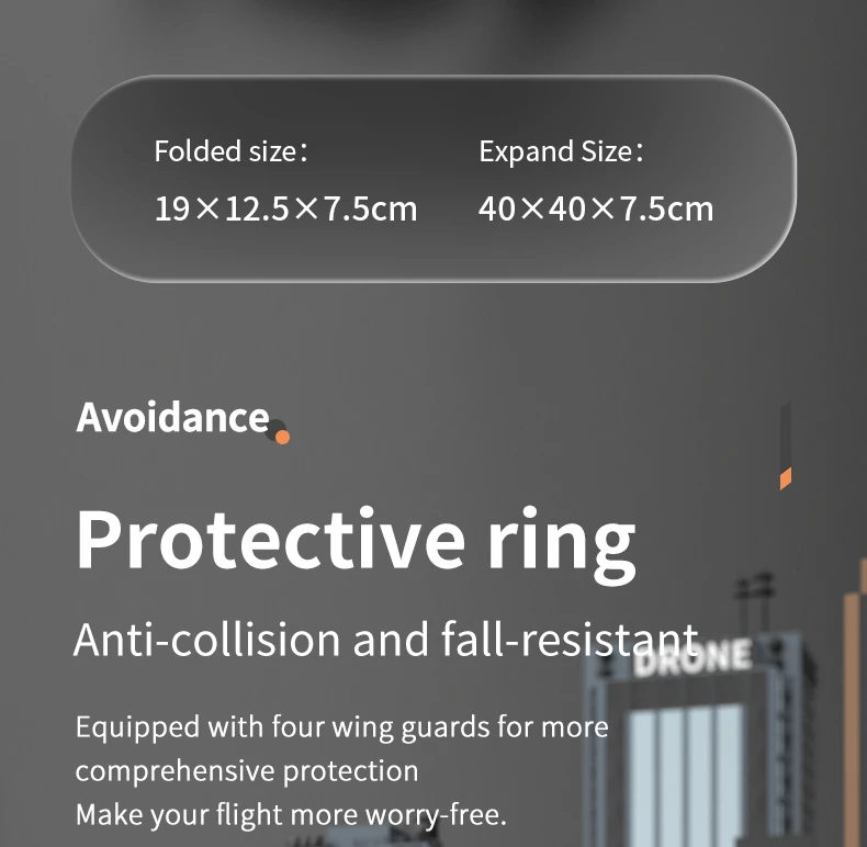 KBDFA RC Drone, four guards make your flight more worry-free . wing