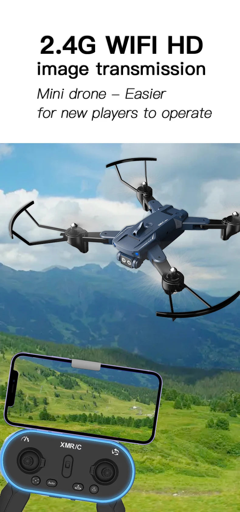 M6 Drone, 2.4g wifi hd image transmission mini drone easier for new