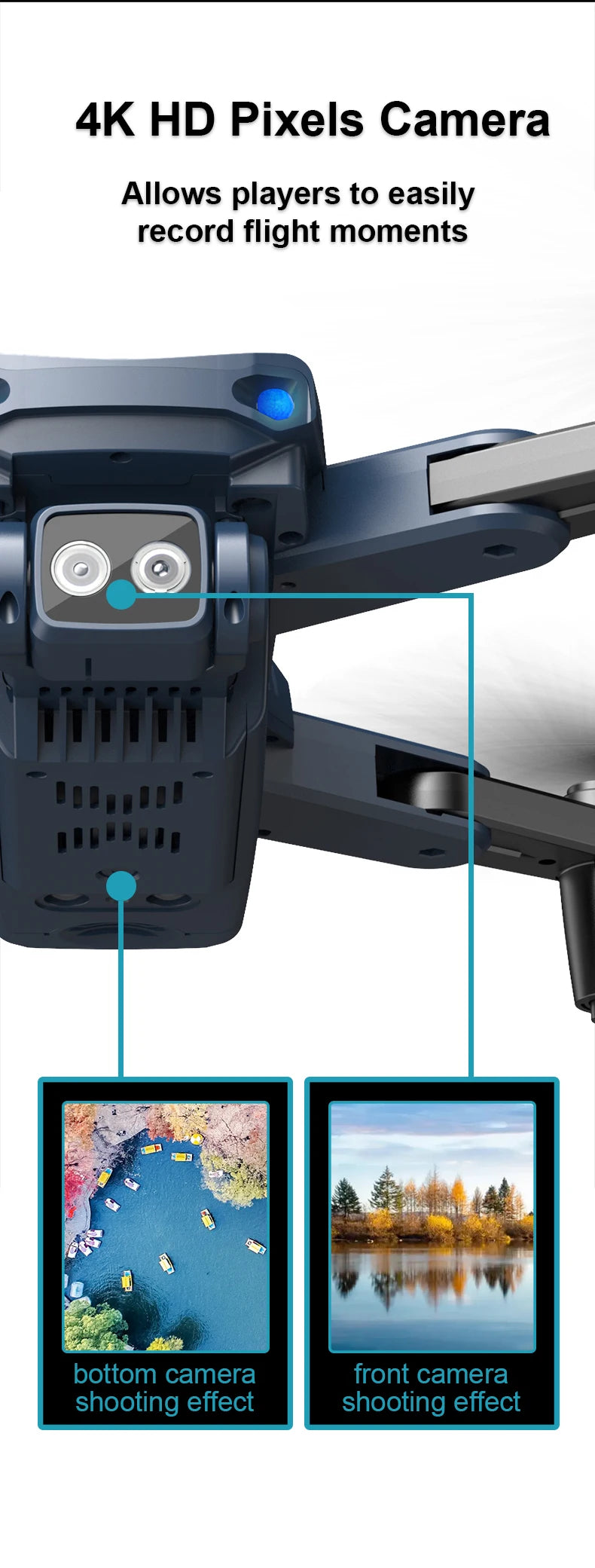 M6 Drone, 4k hd pixels camera allows players to easily record flight moments