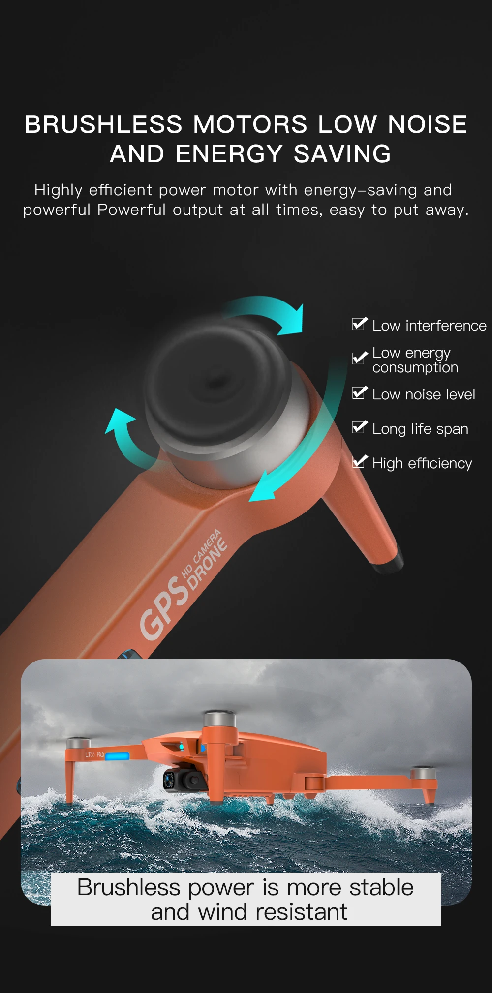 L700 PRO Drone - GPS FPV 1.2Km Drone 4K Professional Dual HD Camera Aerial Photography Brushless Motor Foldable Quadcopter Toys 36 L700 PRO Drone, brushless motors low noise and energy saving highly efficient power motor