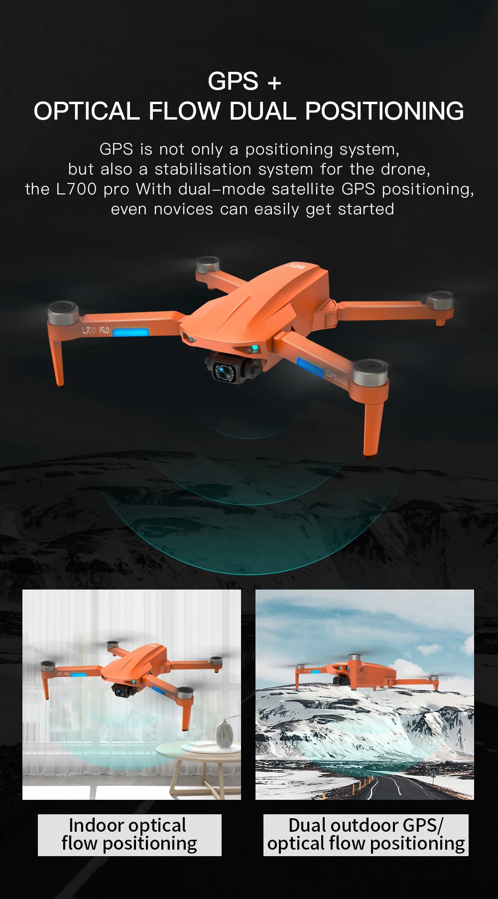 L700 PRO Drone - GPS FPV 1.2Km Drone 4K Professional Dual HD Camera Aerial Photography Brushless Motor Foldable Quadcopter Toys 38 L700 PRO Drone, optical flow dual positioning gps is not only a positioning