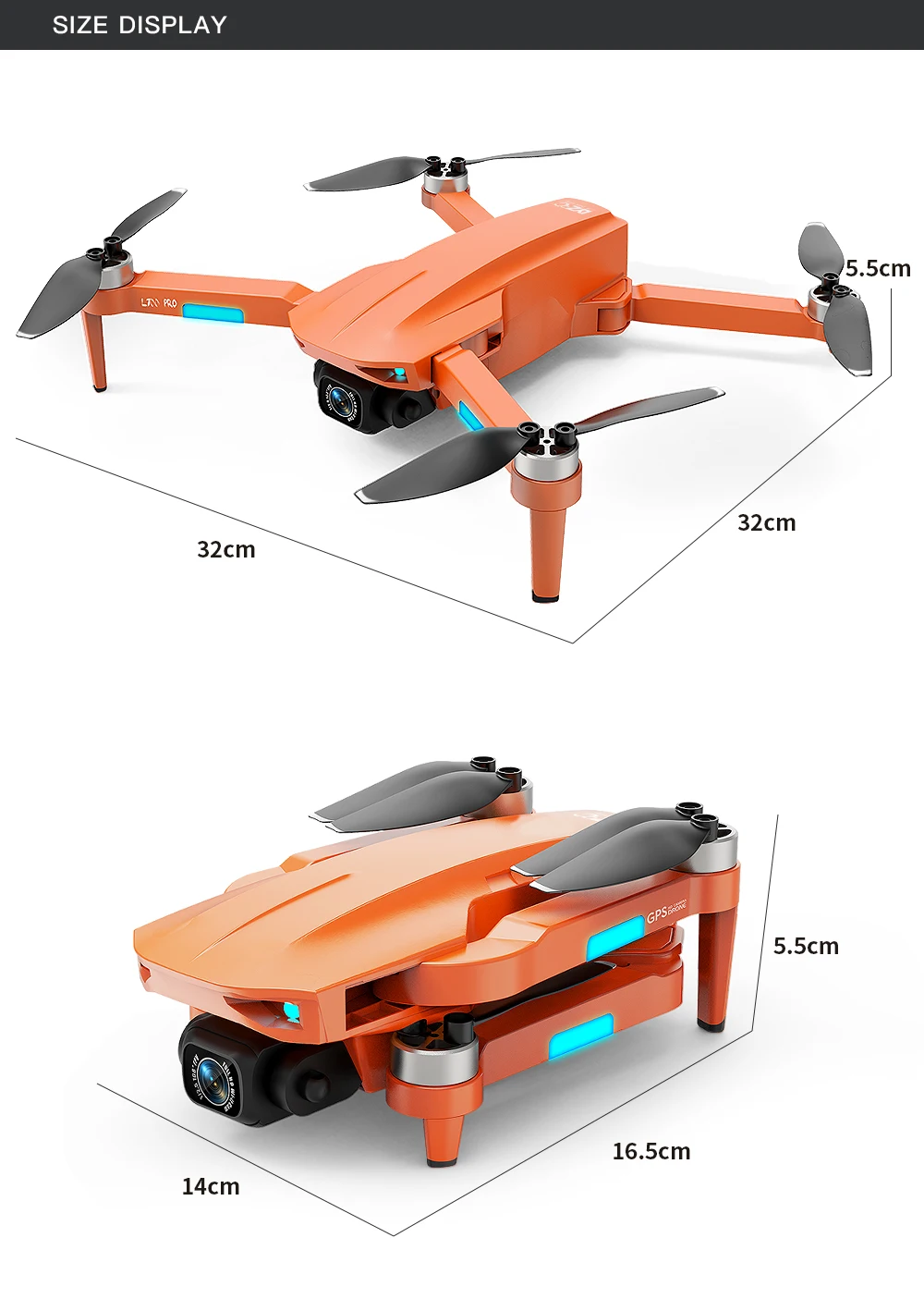 L700 PRO Drone - GPS FPV 1.2Km Drone 4K Professional Dual HD Camera Aerial Photography Brushless Motor Foldable Quadcopter Toys 54 L700 PRO Drone, size display 5.scm ltyfro 32cm