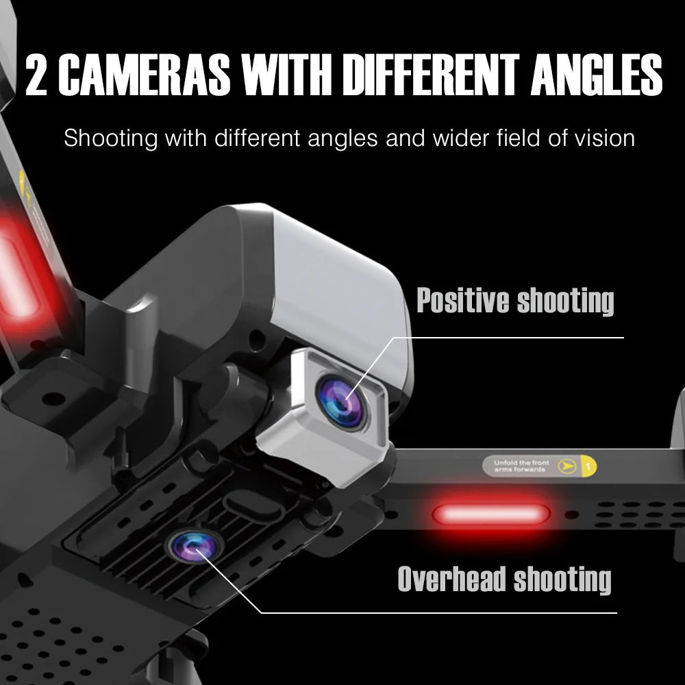 HJ96 Drone - HD 1080P 4K Dual Camera Switching Wifi FPV Drones Altitude Hold Quadcopter Toys For Beginner 32 HJ96 Drone, 2 CAMERAS WITH DIFFERENT ANGLES Shooting with different angles and wider