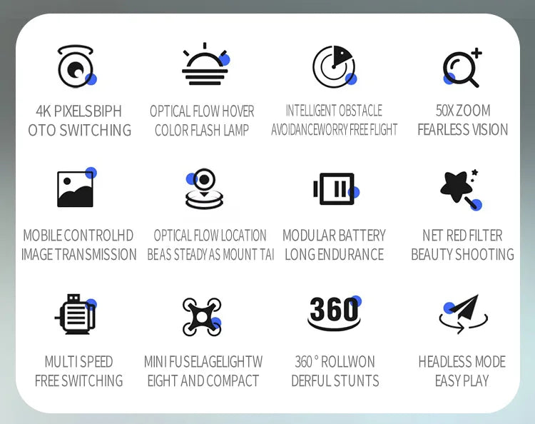 CS8 Drone - 4K Double Camera, CS8 Drone, tal long endurance beauty shooting 360 multi speed mini fuselagelightw