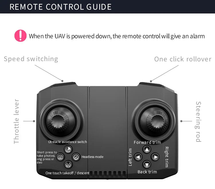 CS8 Drone - 4K Double Camera, CS8 Drone, the remote control will give an alarm speed switching one click rollover 