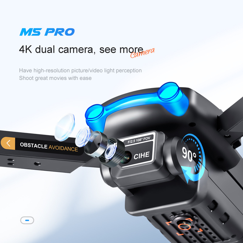 M5 Drone - RC selfie drone long distance remote control hd camera video wifi toys kids drones optical flow localization 16 undefined