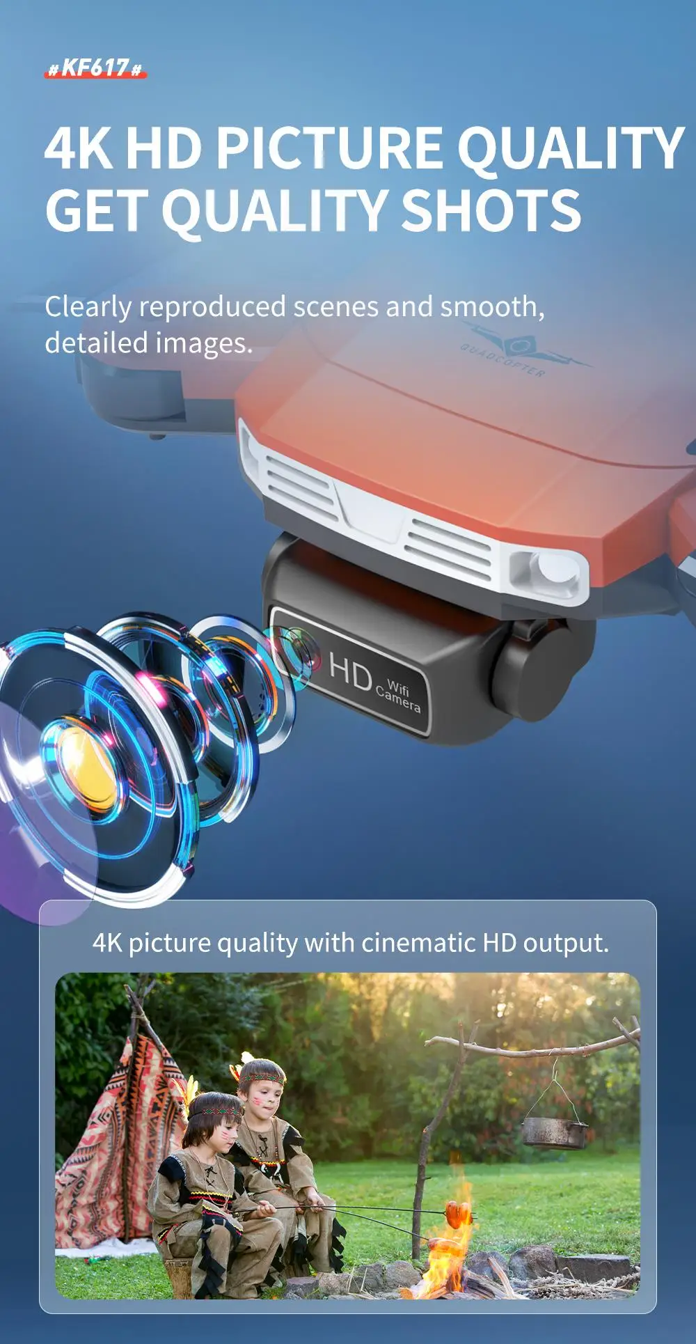 KF617 Drone - 4K Profesional 2.4G WiFi HD Dual Camera With Obstacle Avoidance Foldable Quadcopter RC Helicopter Toys 24 KF617 Drone, 4k hd picture quality get quality shots clearly reproduced scenes