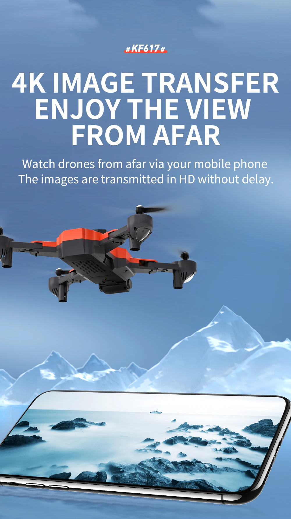 KF617 Drone - 4K Profesional 2.4G WiFi HD Dual Camera With Obstacle Avoidance Foldable Quadcopter RC Helicopter Toys 32 KF617 Drone, kf617 # 4k image transfer enjoy the view from
