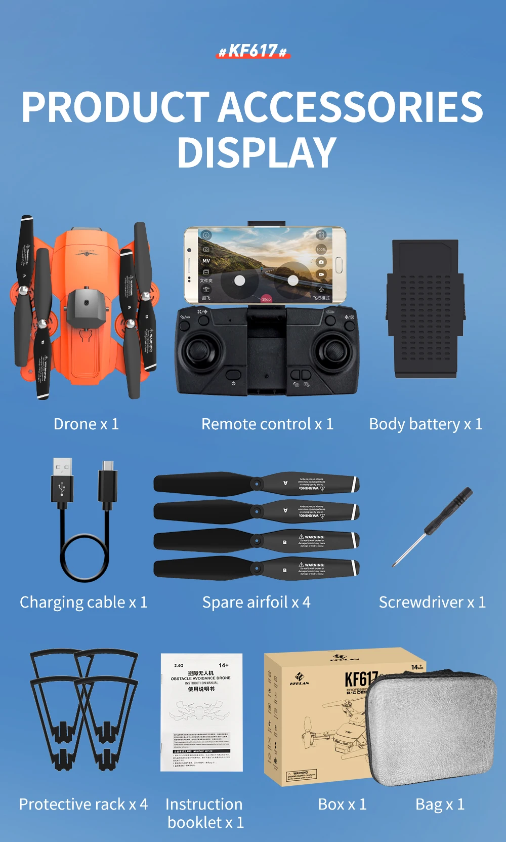 KF617 Drone - 4K Profesional 2.4G WiFi HD Dual Camera With Obstacle Avoidance Foldable Quadcopter RC Helicopter Toys 42 KF617 Drone, bohinyta q l manhind: