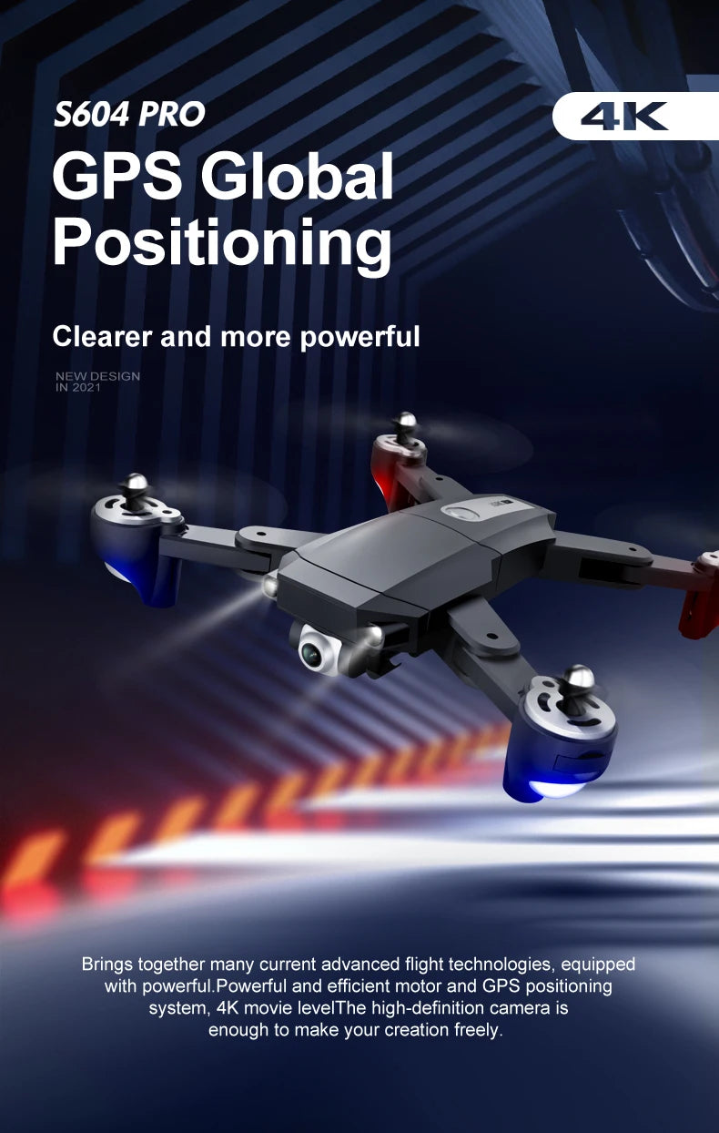 S604 PRO Drone, s604 pro 4k gps global positioning system