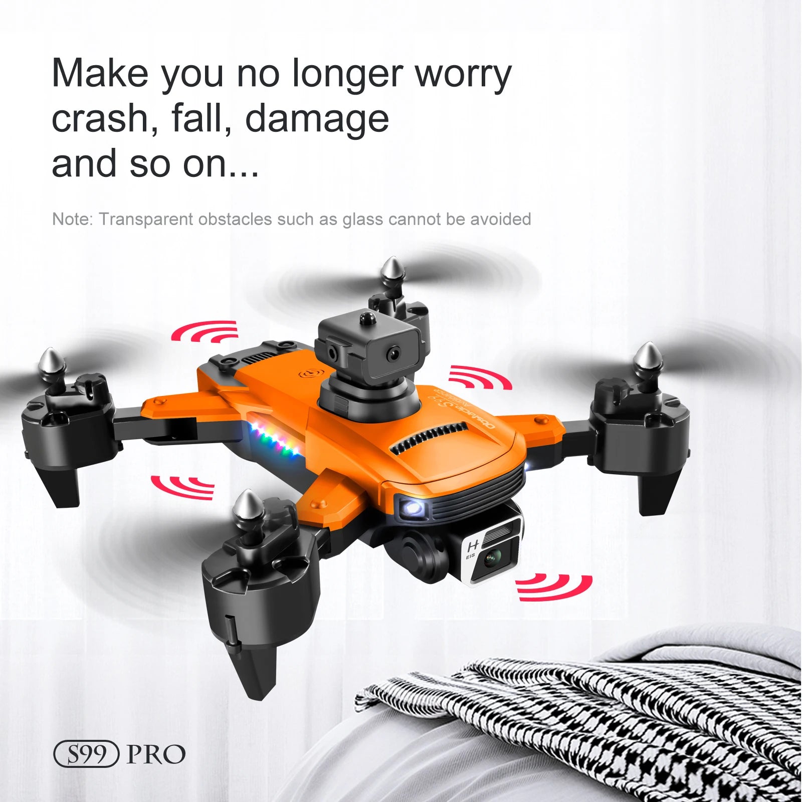S99 Drone - Dual 4K HD WIFI FPV 2.4GHz Four-Sided Obstacle Avoidance With Light Four-Axis Folding Remote Control Helicopter Toy 30 S99 Drone, eis s99 pro 1622so is a