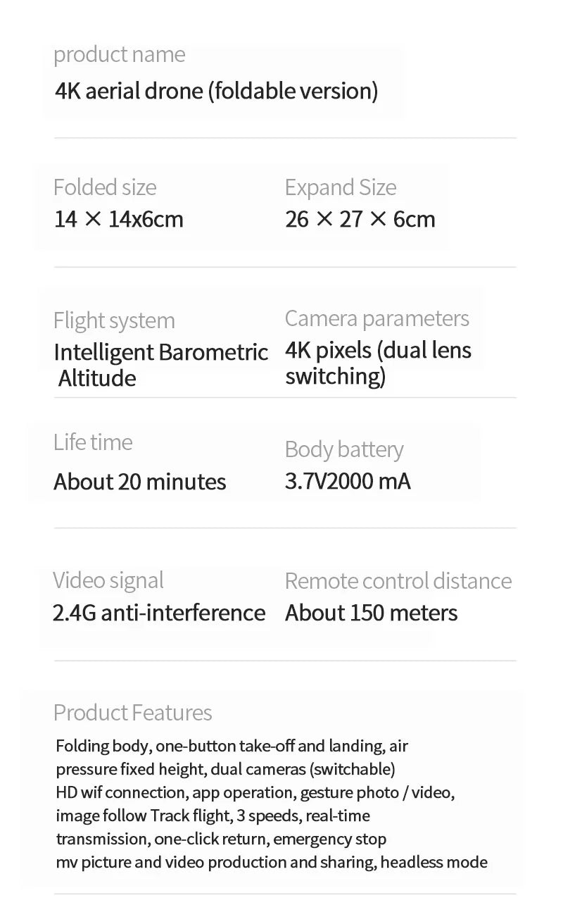 2024 NEW Drone 4k profession HD Wide Angle Camera 1080P WiFi Fpv Drone Dual Camera Height Keep Drones Camera Helicopter Toys 35 2024 NEW Drone, 4k aerial drone (foldable version) features folding body, one
