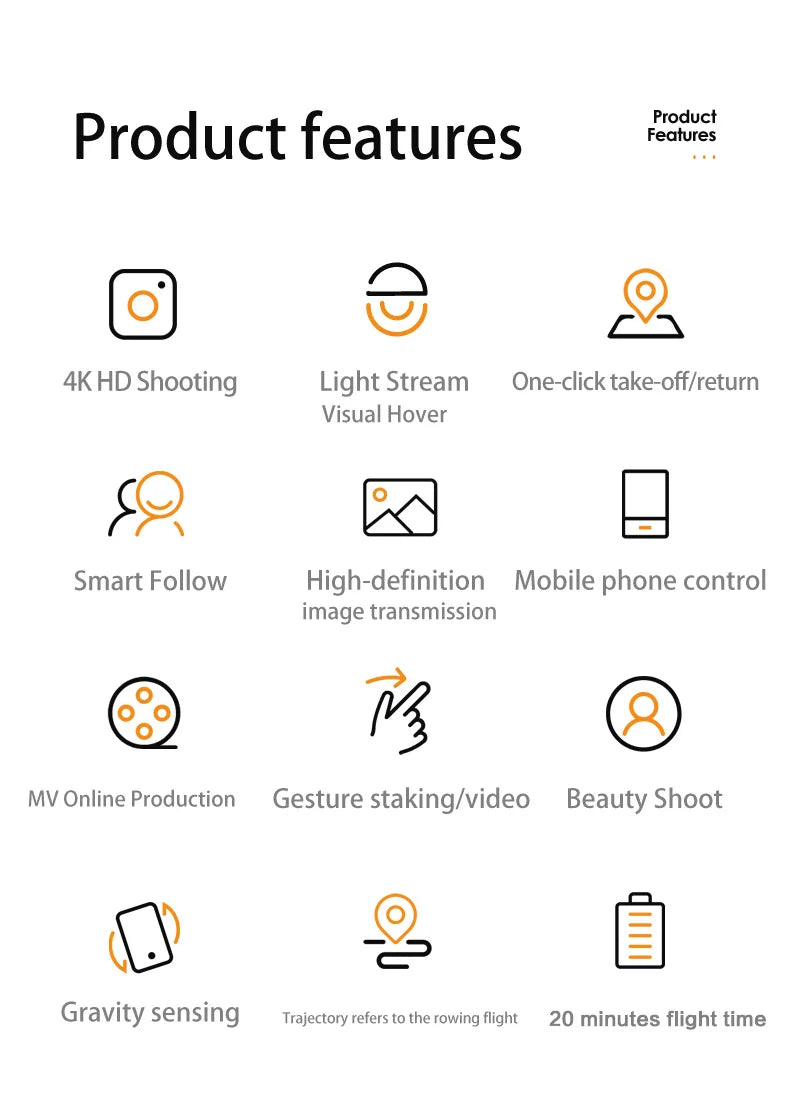 V4 Drone 4K Hd Groothoek Camera 1080P Wifi Fpv Drone Dual Camera Quadcopter 19 V4 Drone, product features features 4k hd shooting light stream one-click