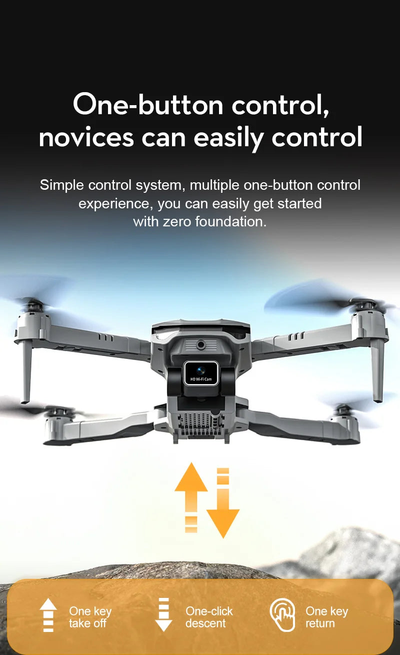 XT1 Drone - 2024 جديد 4K HD كاميرا FPV WIFI 3-way تجنب العوائق قابلة للطي كوادكوبتر RC هليكوبتر هدية للأطفال 17 XT1 Drone, novices can easily control simple control system, one-button control