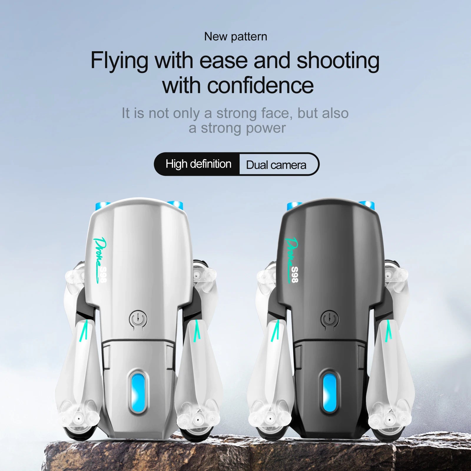 S98 Drone - كاميرا مزدوجة 4K 1080P واي فاي HPV ارتفاع عقد RC قابلة للطي كوادكوبتر درون Rc هليكوبتر بدون طيار هدية اللعب 34 S98 Drone, kbdfa aerial photography s98 is a