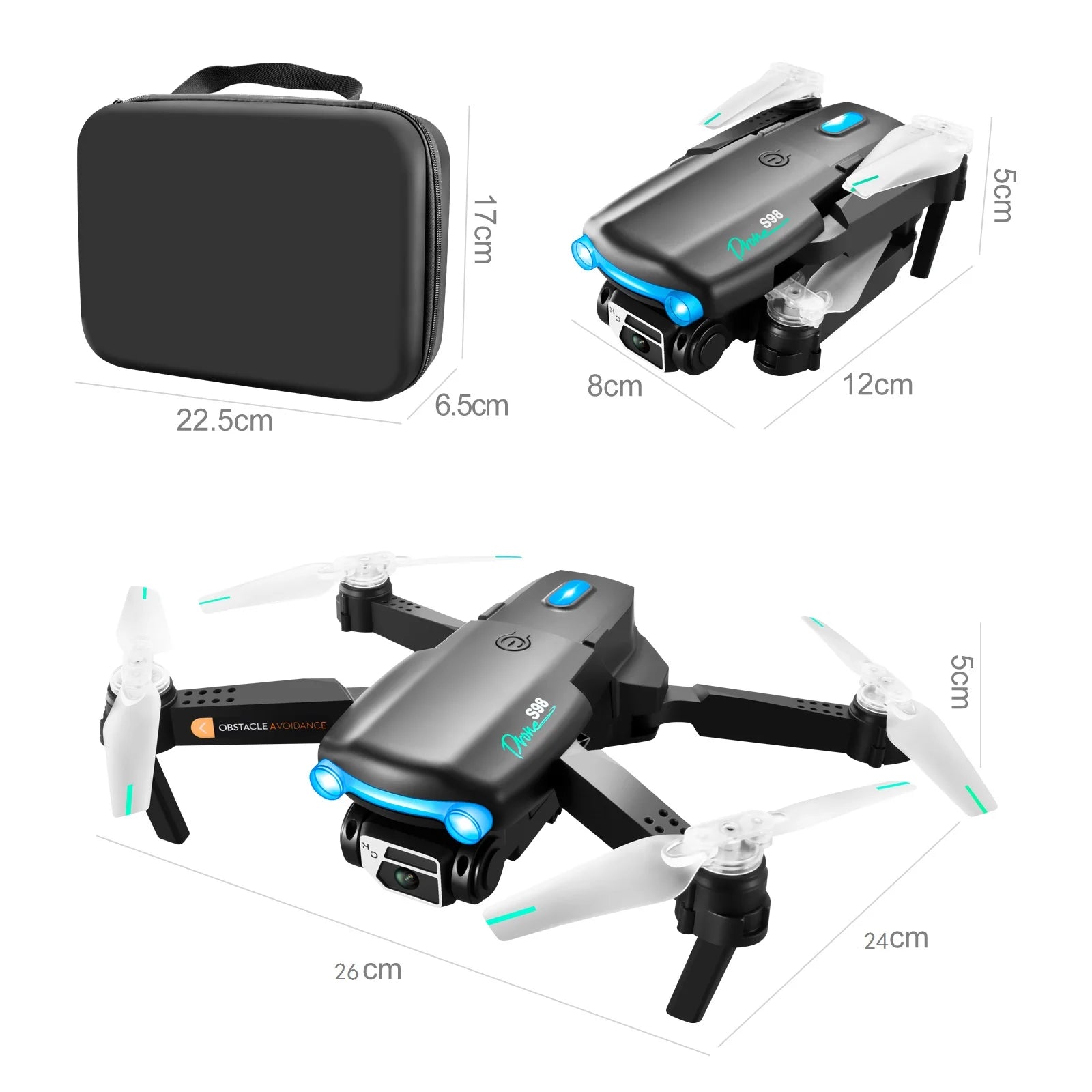 S98 Drone - كاميرا مزدوجة 4K 1080P واي فاي HPV ارتفاع عقد RC قابلة للطي كوادكوبتر درون Rc هليكوبتر بدون طيار هدية اللعب 51 S98 Drone, kbdfa aerial photography s98 is a