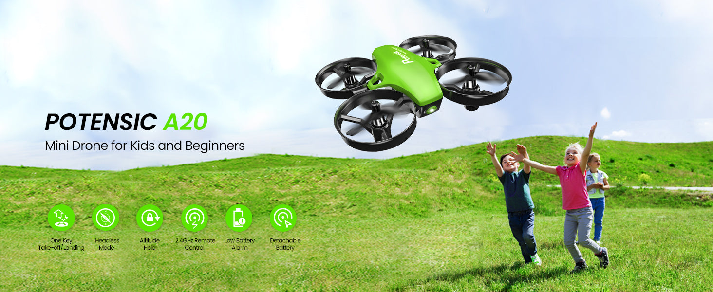 Potensic Upgraded A20 Mini Drone - Easy to Fly Even to Kids and Beginners, RC Helicopter Quadcopter with Auto Hovering, Headless Mode, 3 Batteries and Remote Control, Gift Choice for Boys and Girls 9 Potensic Upgraded A20 Mini Drone, potensic a20 mini drone for kids and beginners one