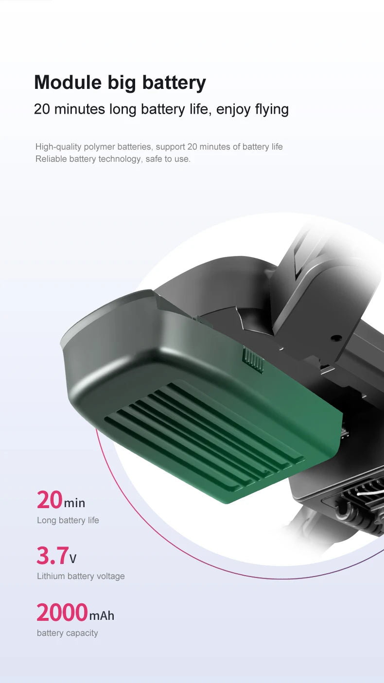 S8000 Drone, 3.7v lithium battery voltage 2ooomah battery capacity 