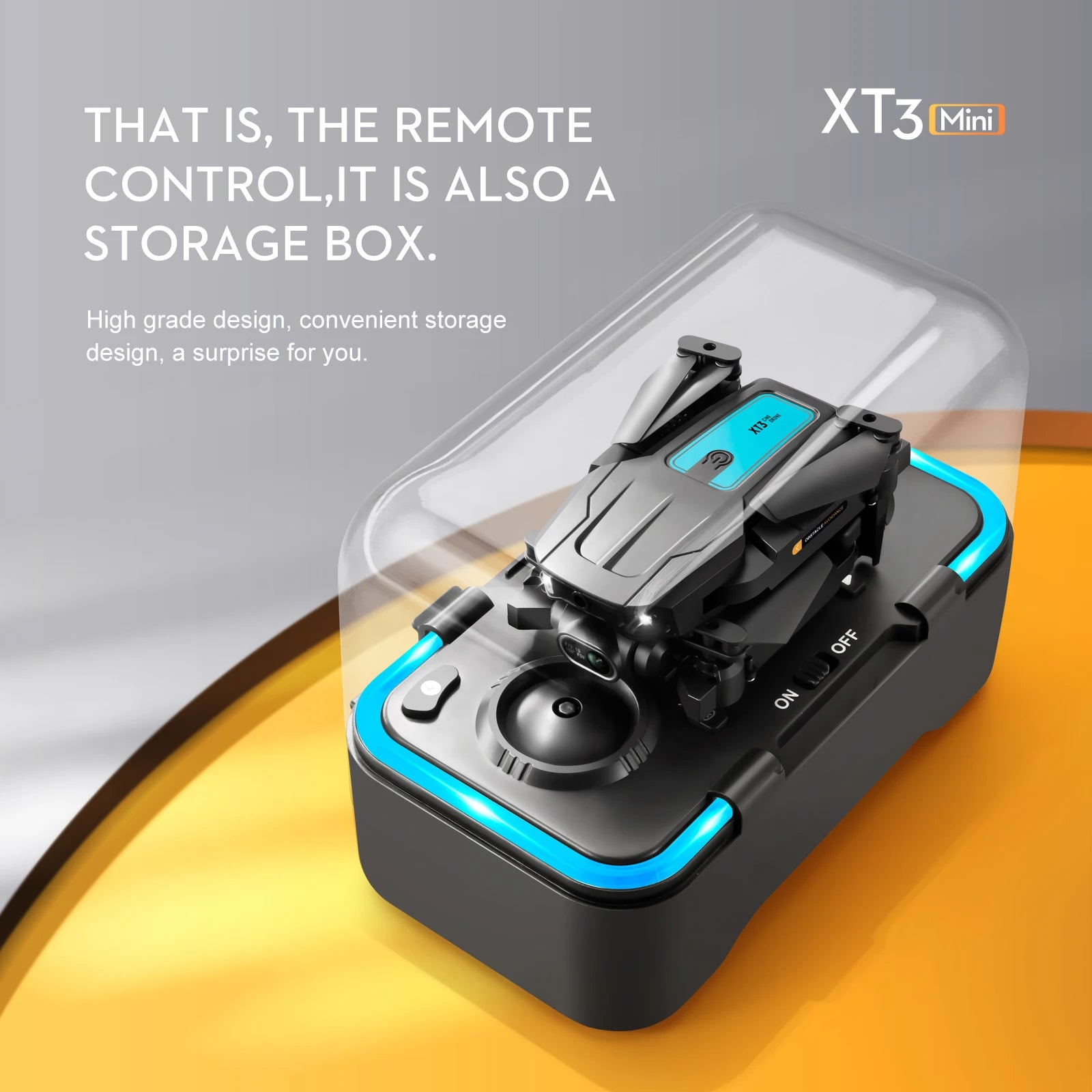 XT3 Drone - كاميرا مزدوجة 4K لتجنب العوائق، تحديد موضع التدفق البصري، طائرة كوادكوبتر قابلة للطي، هدايا 27 XT3 Drone, the remote xt3c mini control is also a storage