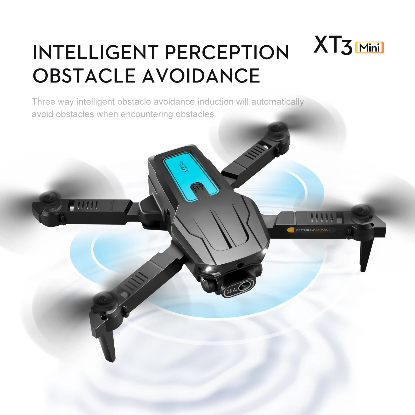 XT3 Drone - كاميرا مزدوجة 4K لتجنب العوائق، تحديد موضع التدفق البصري، طائرة كوادكوبتر قابلة للطي، هدايا 31 XT3 Drone, intelligent perception xt3 mini obstacle avoidance induction will automatically