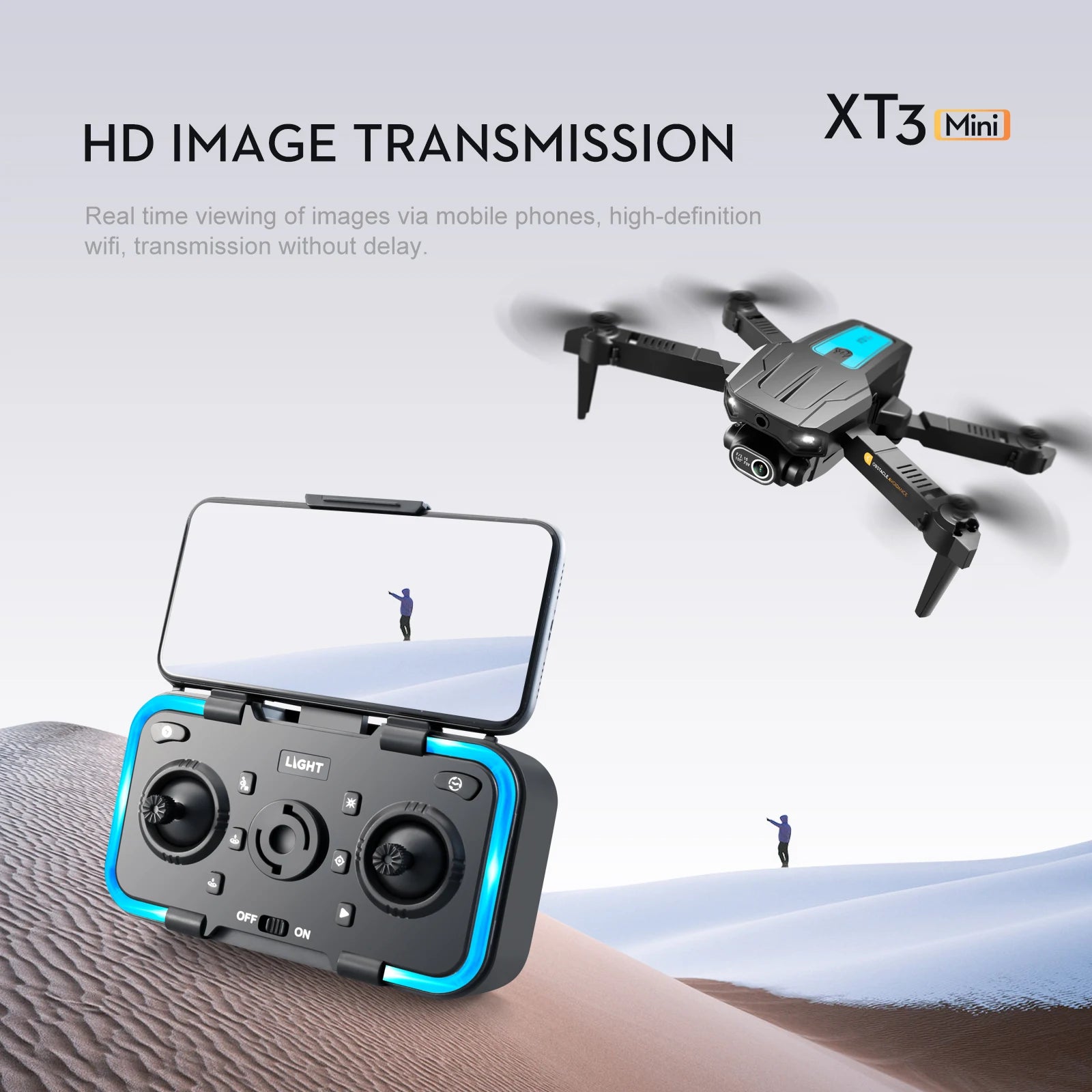 XT3 Drone - كاميرا مزدوجة 4K لتجنب العوائق، تحديد موضع التدفق البصري، طائرة كوادكوبتر قابلة للطي، هدايا 33 XT3 Drone, hd image transmission xt3 mini real time viewing of
