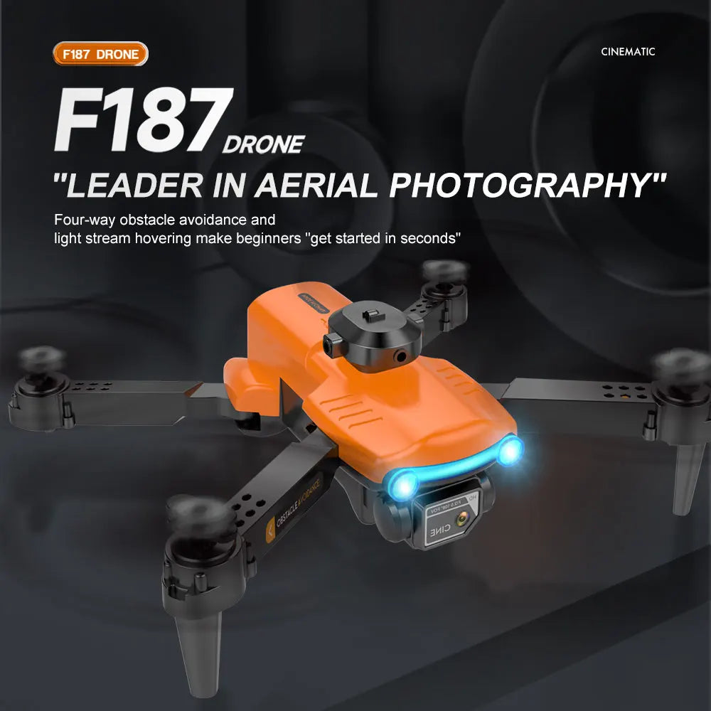 F187 Drone - 2024 New 4K HD Dual Cameras Optical Flow Obstacle Avoidance Remote Control Professional Drones 27 F187 Drone, four-way obstacle avoidance and light stream hovering make beginners "