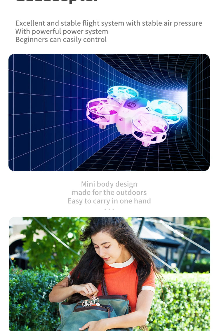 Y3 Mini Ufo Quadcopter with Lights, excellent and stable flight system with stable air pressure with powerful power system beginners