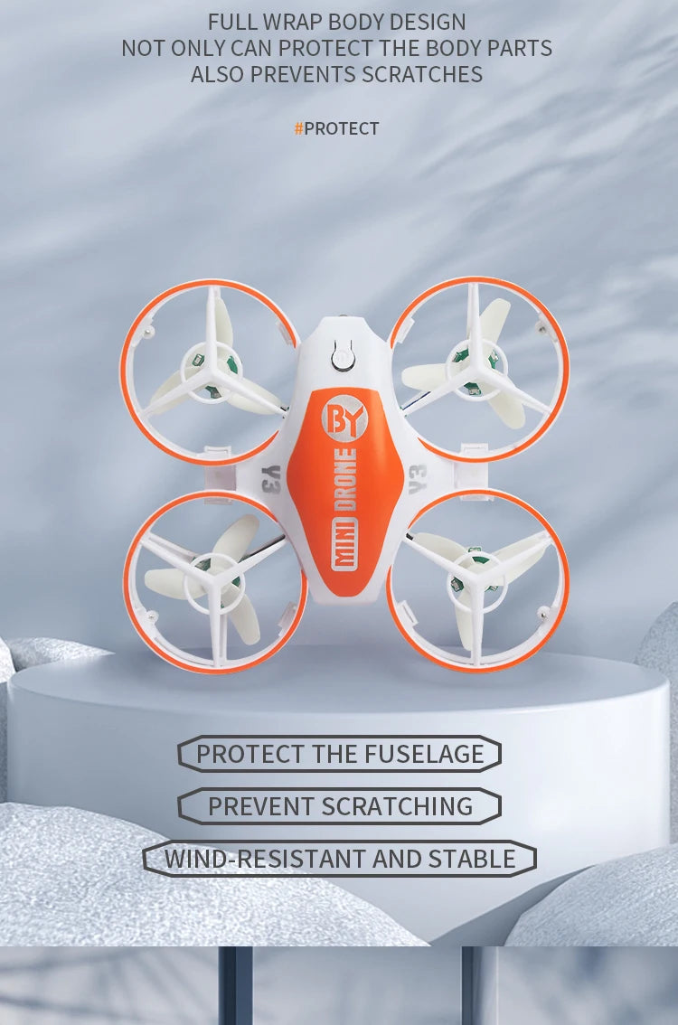 Y3 Mini Ufo Quadcopter with Lights, full wrap body design not only can protect the body parts also prevent scratches