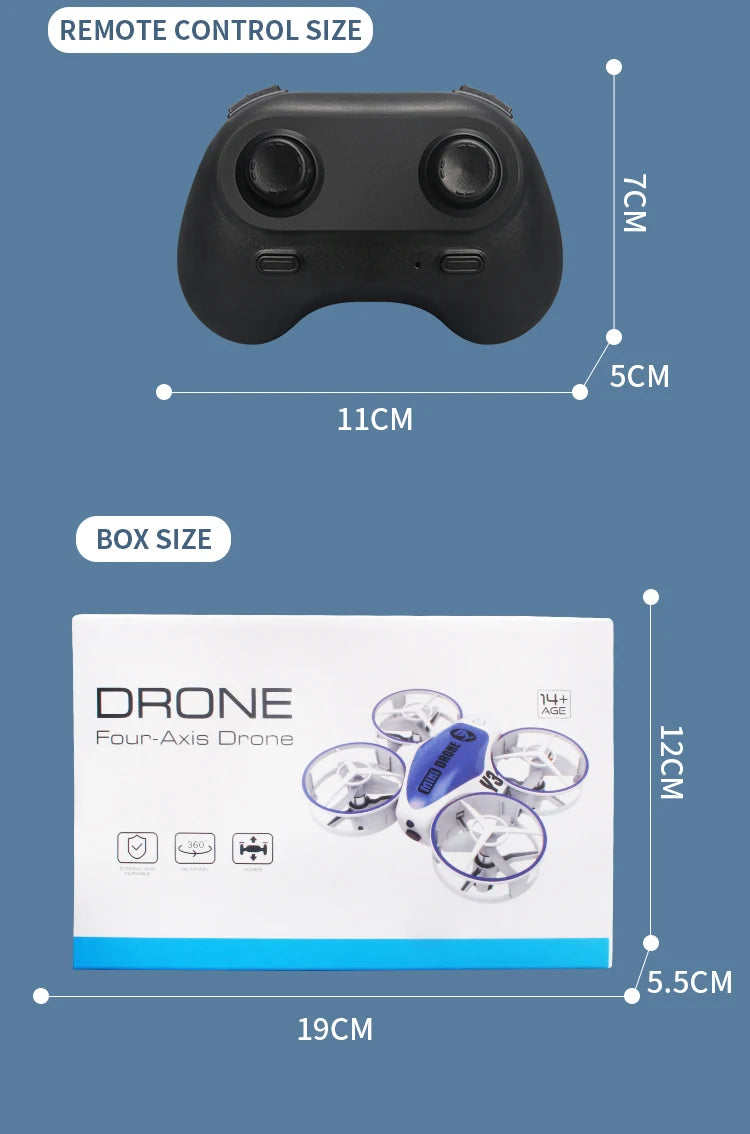 remote control size 2 scm 11cm box size drone