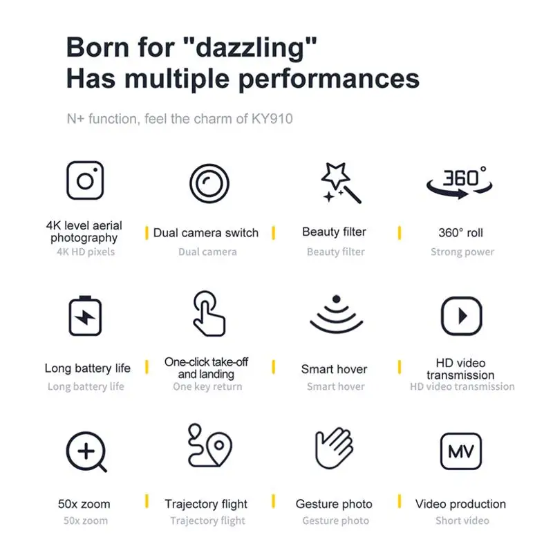 KY910 Mini Drone - 2024 New 4K Professional HD Dual Camera 2.4G Wifi FPV Foldable RC Quadcopter Aerial Photography Aircraft 31 KY910 Mini Drone, born for "dazzling" has multiple performances n+ function, feel