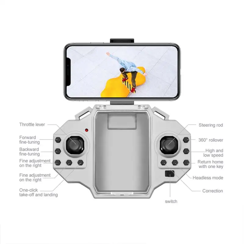 KY910 Mini Drone - 2024 New 4K Professional HD Dual Camera 2.4G Wifi FPV Foldable RC Quadcopter Aerial Photography Aircraft 33 KY910 Mini Drone, throtlle lever sleering rod forward