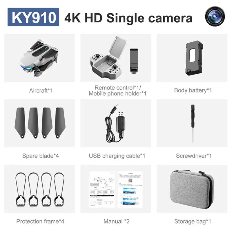 KY910 Mini Drone - 2024 New 4K Professional HD Dual Camera 2.4G Wifi FPV Foldable RC Quadcopter Aerial Photography Aircraft 39 KY910 Mini Drone, ky91o 4k hd single camera aircraft*1