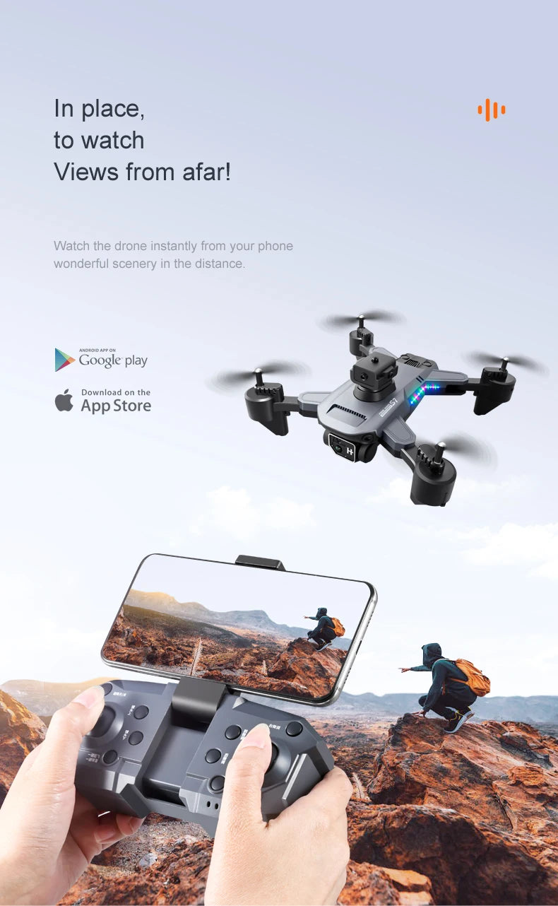 S7 Pro Drone - 4K كاميرا مزدوجة واي فاي FPV 2.4G قابلة للطي كوادكوبتر RC لعبة طائرات الهليكوبتر الهدايا 30 S7 Pro Drone, lhdeda"ox google play download on the