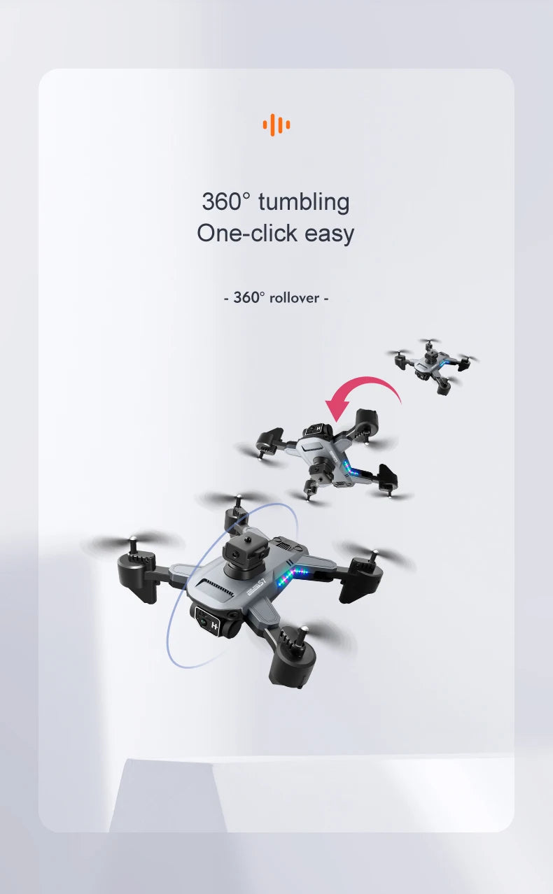 S7 Pro Drone - 4K كاميرا مزدوجة واي فاي FPV 2.4G قابلة للطي كوادكوبتر RC لعبة طائرات الهليكوبتر الهدايا 33 S7 Pro Drone, 3600 tumbling one-click easy 3608 roll