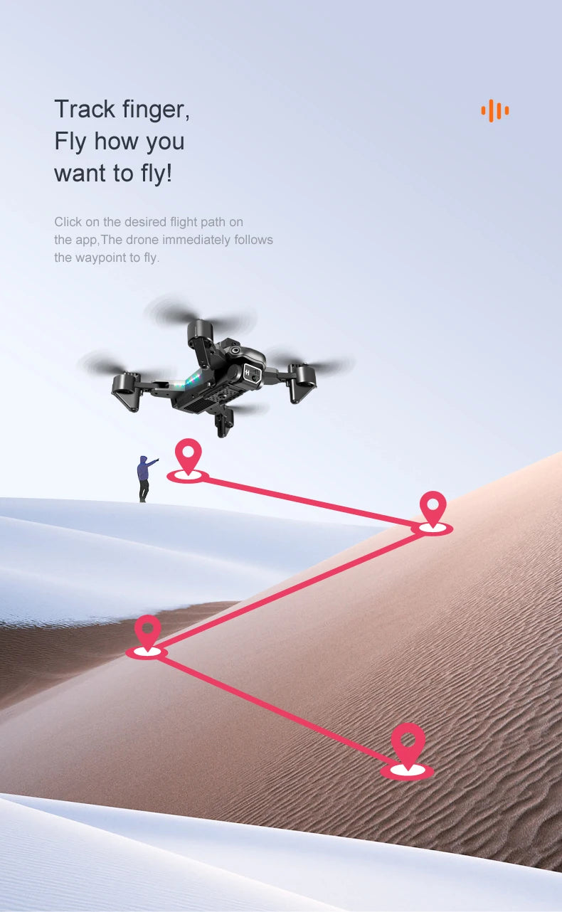 S7 Pro Drone - 4K كاميرا مزدوجة واي فاي FPV 2.4G قابلة للطي كوادكوبتر RC لعبة طائرات الهليكوبتر الهدايا 34 S7 Pro Drone, click on the desired flight path on the app; the drone immediately follows