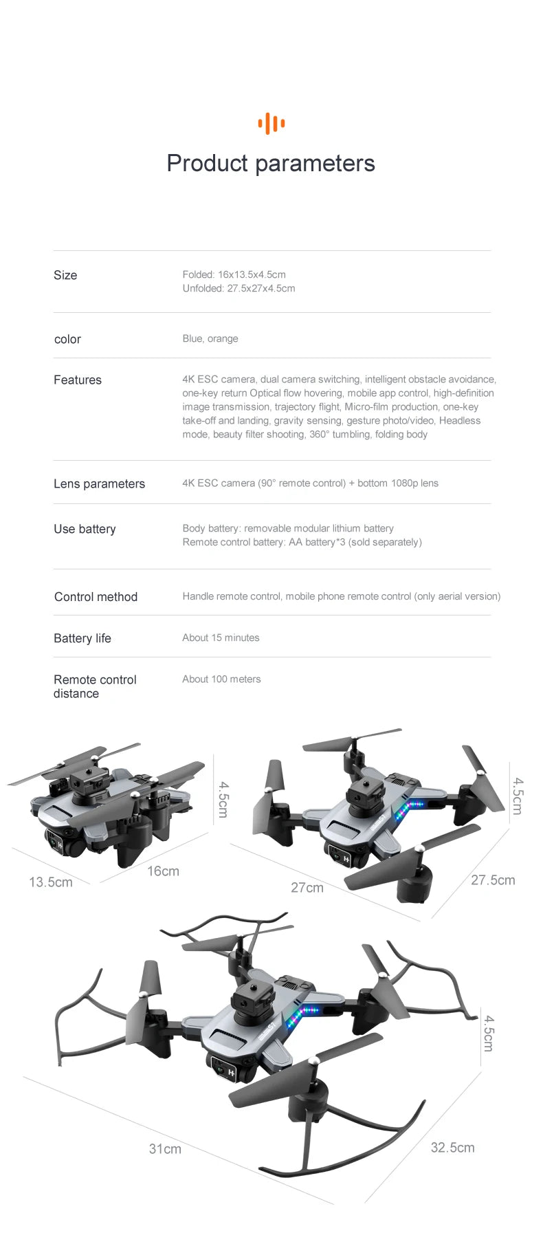 S7 Pro Drone - 4K كاميرا مزدوجة واي فاي FPV 2.4G قابلة للطي كوادكوبتر RC لعبة طائرات الهليكوبتر الهدايا 35 S7 Pro Drone, 4K ESC camera, dual camera switching, intelligent obstacle avoidance, one-key return