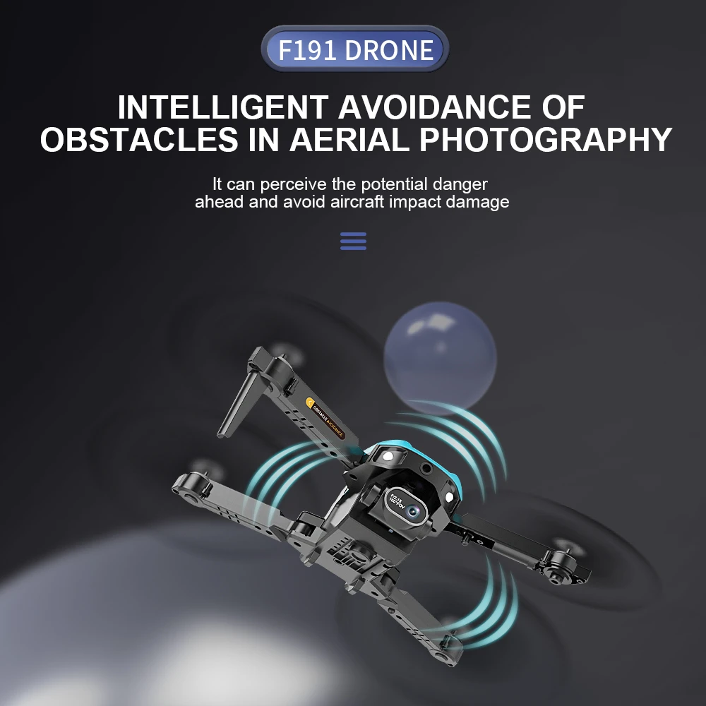 طائرة بدون طيار KBDFA F191 - 4K HD WIFI FPV 1080P كاميرا ارتفاع قابلة للطي كوادكوبتر درون Rc هليكوبتر بدون طيار لعبة هدية 32 KBDFA F191 Drone, f191 drone intelligent avoidance of obstacles in aerial photography it