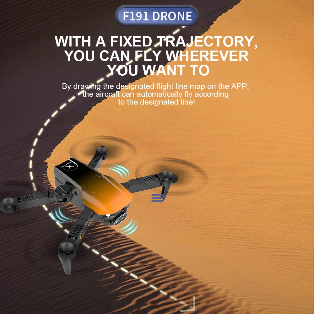طائرة بدون طيار KBDFA F191 - 4K HD WIFI FPV 1080P كاميرا ارتفاع قابلة للطي كوادكوبتر درون Rc هليكوبتر بدون طيار لعبة هدية 34 KBDFA F191 Drone, f191 drone with a fixed trajectory, you can fly