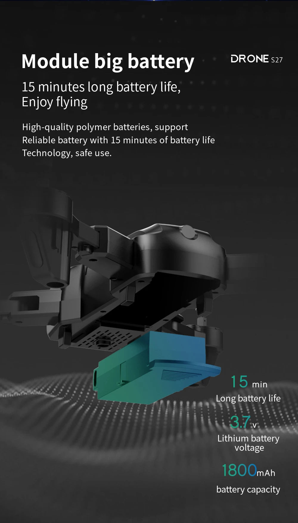 S27 Drone, module big battery drone s27 15 minutes long battery life .