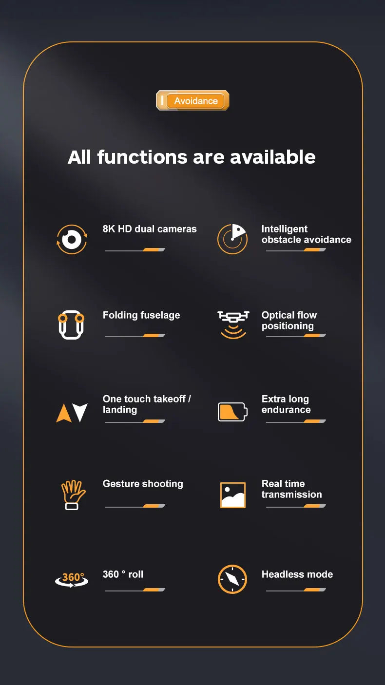 P7 Drone, avoidance all functions are available 8k hd dual cameras intelligent