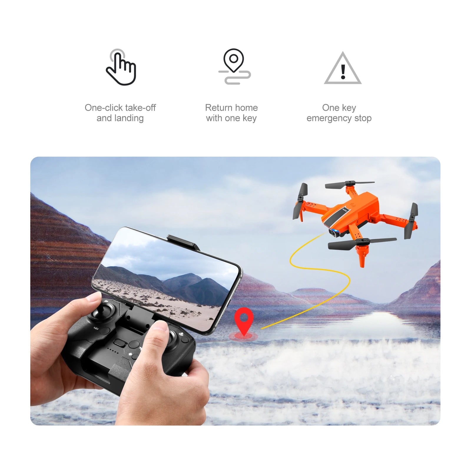 KBDFA S65 4K Mini Drone - HD WIFI FPV 1080P ارتفاع الكاميرا مع تثبيت RC قابلة للطي كوادكوبتر درون Rc هليكوبتر بدون طيار لعبة هدية 40 one-click take-off return home one and landing with one emergency