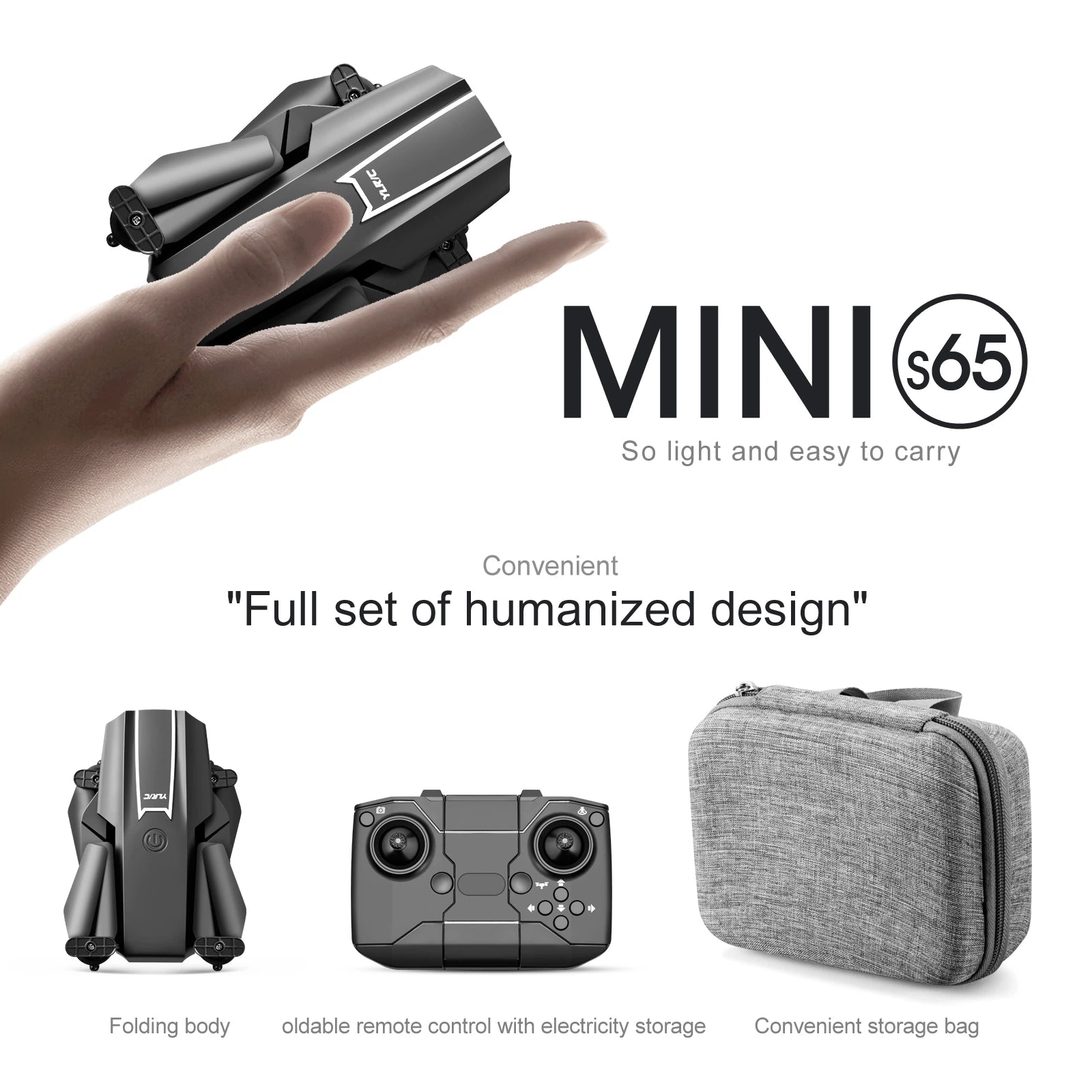 KBDFA S65 4K Mini Drone - HD WIFI FPV 1080P ارتفاع الكاميرا مع تثبيت RC قابلة للطي كوادكوبتر درون Rc هليكوبتر بدون طيار لعبة هدية 42 KBDFA S65 4K Mini Drone, mini g65 so light and easy to carry convenient "full