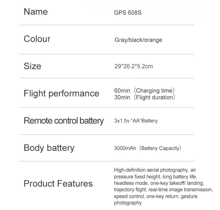 S608 Pro Drone, high-definition aerial photography, air pressure fixed height; long