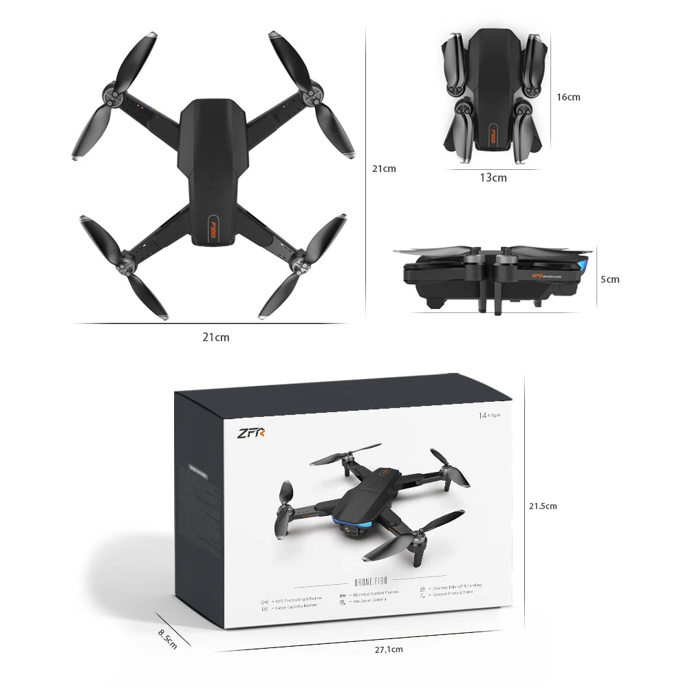 F188 Drone - GPS 6K HD كاميرا مزدوجة بدون فرشاة 5G واي فاي قابلة للطي FPV Professional Quadcopter 10 F188 无人机,13厘米 scm 21厘米 147757