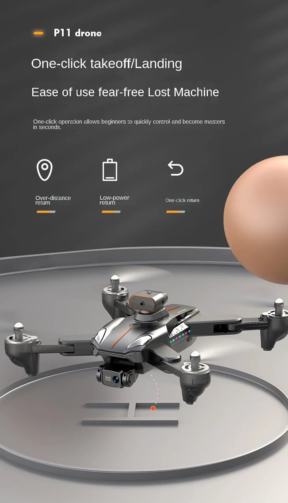 P11 Drone, p11 drone one-click takeoffilanding ease of