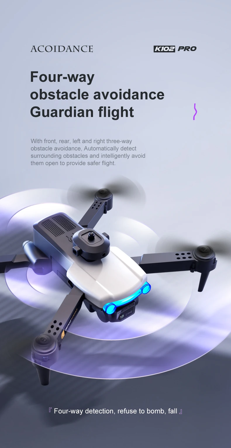 K102 Pro Drone - UAV رباعية الاتجاه OA 4K كاميرا مزدوجة واي فاي RC هليكوبتر FPV تحديد المواقع التدفق البصري لعبة التصوير الجوي بدون طيار هدية 14 K102 Pro Drone, acoidance k1oz pro four-